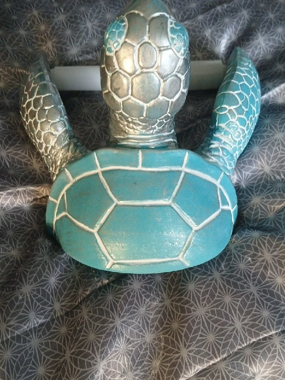 Teal Turtle Reptile Habitat Accessory - Decorative Toilet Paper Holder
